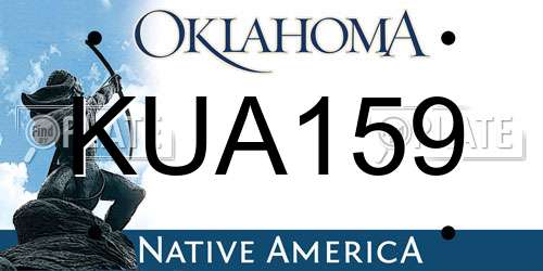 KUA159 Oklahoma License Plate