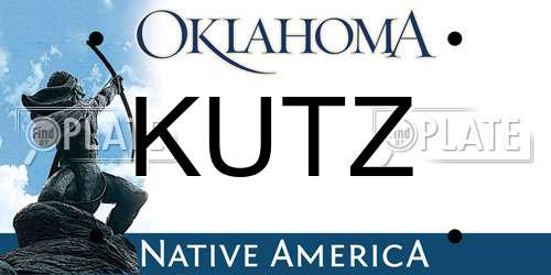 KUTZ Oklahoma License Plate