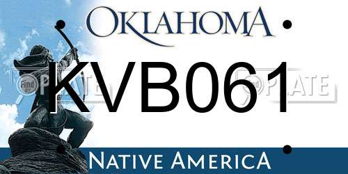 KVB061 Oklahoma License Plate