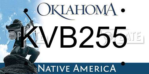 KVB255 Oklahoma License Plate