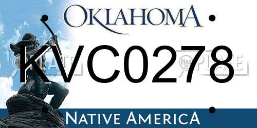 KVC0278 Oklahoma License Plate