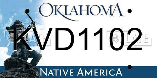 KVD1102 Oklahoma License Plate