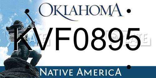 KVF0895 Oklahoma License Plate