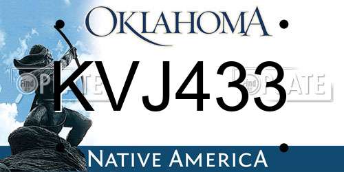KVJ433 Oklahoma License Plate