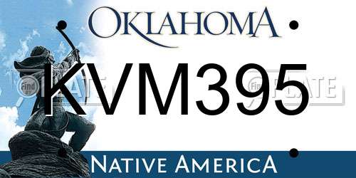KVM395 Oklahoma License Plate