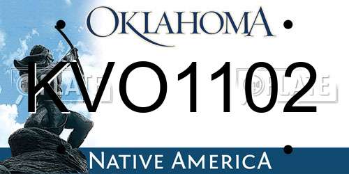 KVO1102 Oklahoma License Plate