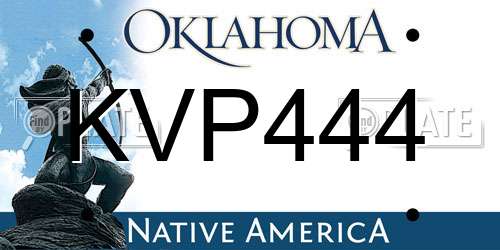 KVP444 Oklahoma License Plate