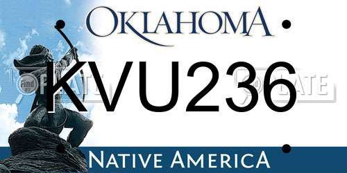 KVU236 Oklahoma License Plate