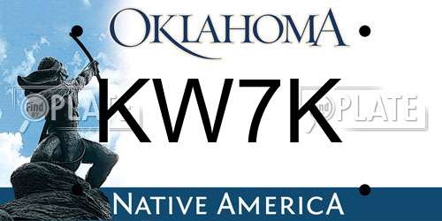 KW7K Oklahoma License Plate