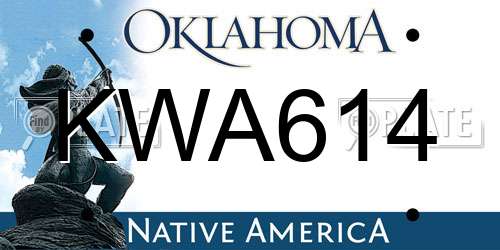 KWA614 Oklahoma License Plate