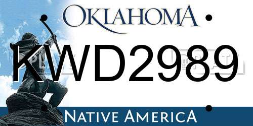 KWD2989 Oklahoma License Plate