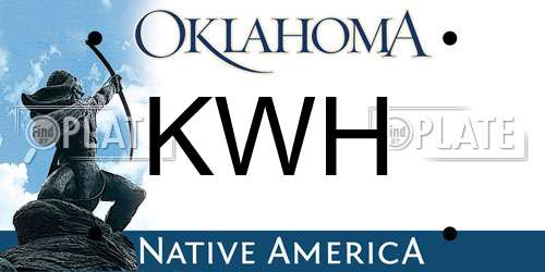 KWH Oklahoma License Plate