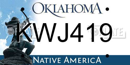 KWJ419 Oklahoma License Plate
