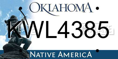 KWL4385 Oklahoma License Plate