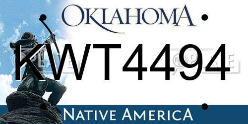 KWT4494 Oklahoma License Plate
