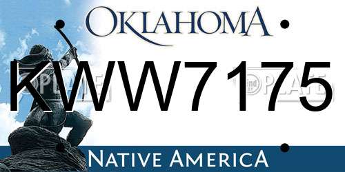 KWW7175 Oklahoma License Plate