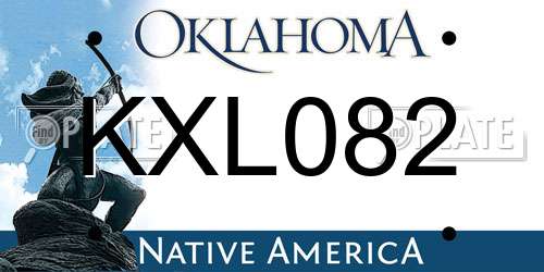 KXL082 Oklahoma License Plate