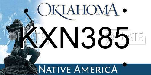 KXN385 Oklahoma License Plate