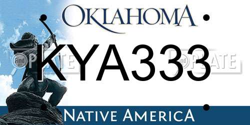 KYA333 Oklahoma License Plate