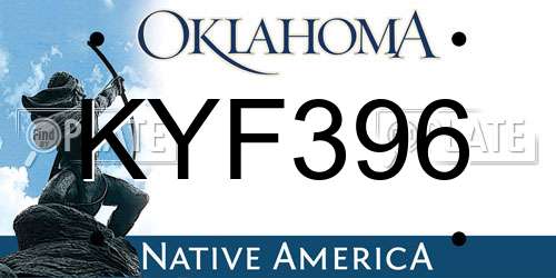 KYF396 Oklahoma License Plate