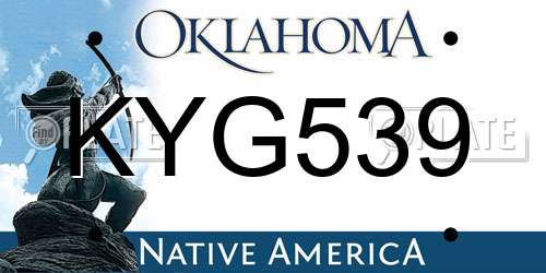 KYG539 Oklahoma License Plate