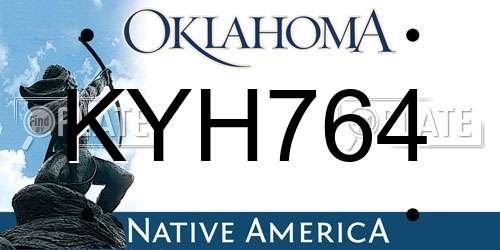 KYH764 Oklahoma License Plate