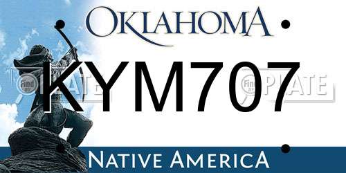 KYM707 Oklahoma License Plate