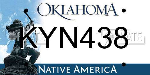 KYN438 Oklahoma License Plate