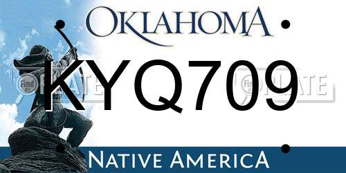 KYQ709 Oklahoma License Plate