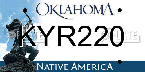 KYR220 Oklahoma License Plate