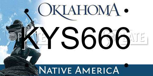KYS666 Oklahoma License Plate