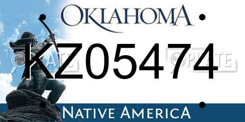 KZ05474 Oklahoma License Plate