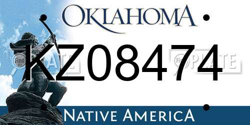 KZ08474 Oklahoma License Plate