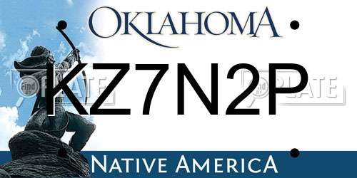 KZ7N2P Oklahoma License Plate