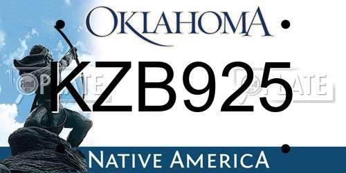KZB925 Oklahoma License Plate