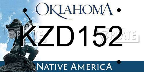 KZD152 Oklahoma License Plate