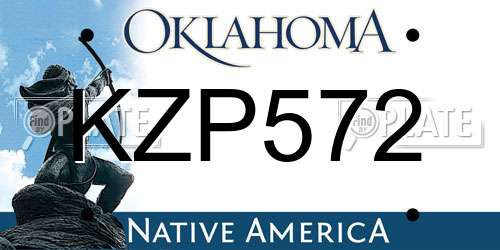KZP572 Oklahoma License Plate