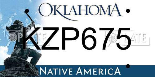 KZP675 Oklahoma License Plate