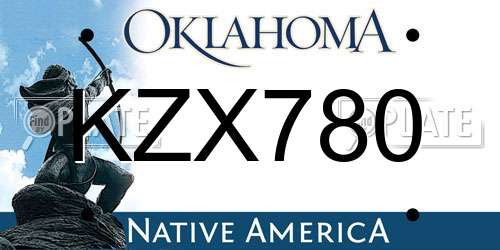 KZX780 Oklahoma License Plate