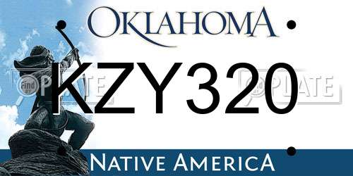 KZY320 Oklahoma License Plate