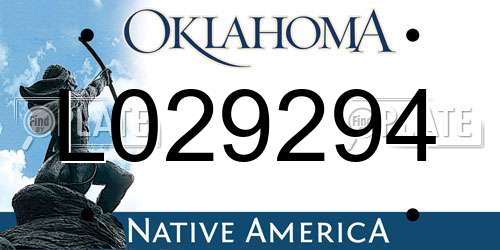 L029294 Oklahoma License Plate