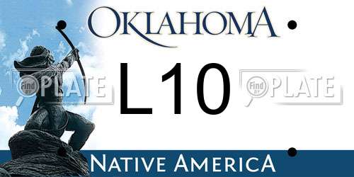 L10 Oklahoma License Plate