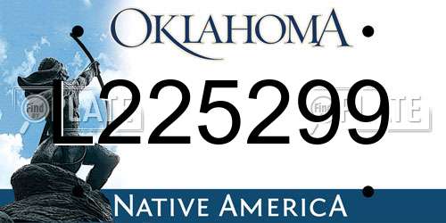 L225299 Oklahoma License Plate