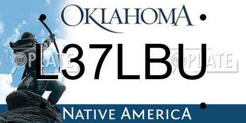 L37LBU Oklahoma License Plate