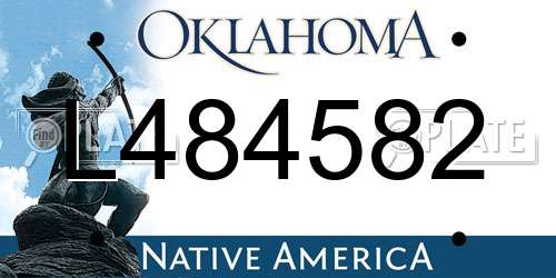 L484582 Oklahoma License Plate