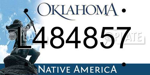 L484857 Oklahoma License Plate