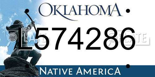 L574286 Oklahoma License Plate