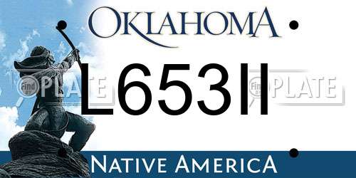 L653II Oklahoma License Plate