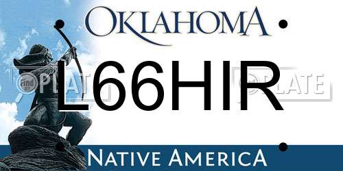L66HIR Oklahoma License Plate