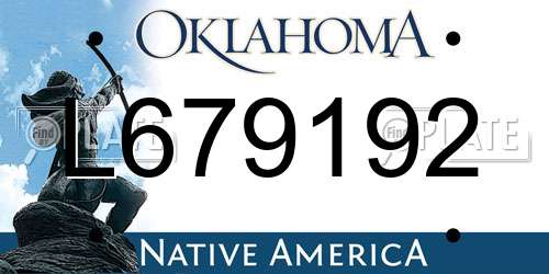L679192 Oklahoma License Plate